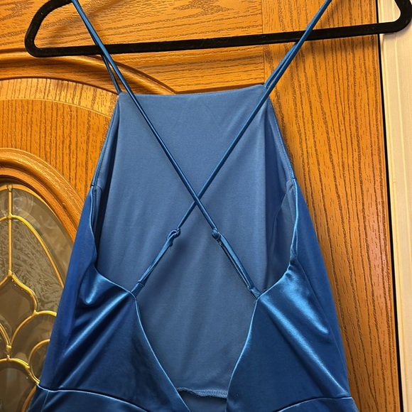 Satin Blue Dress from LuLu’s - Picture 7 of 8